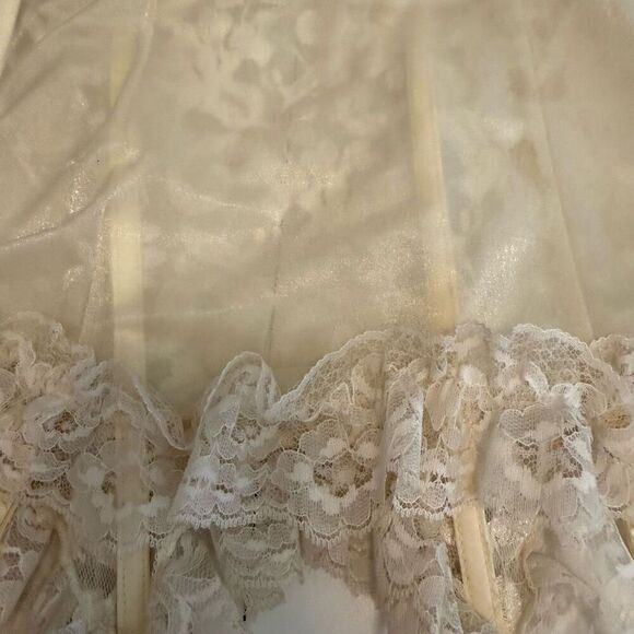 Vintage Private Luxuries by Natori Ivory Lace Corset W/Garters Sz XL, Romantic - Picture 4 of 14